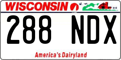 WI license plate 288NDX