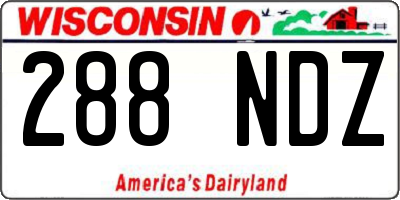 WI license plate 288NDZ