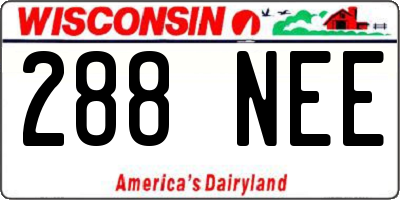 WI license plate 288NEE