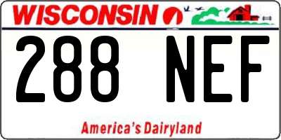 WI license plate 288NEF