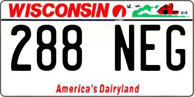 WI license plate 288NEG