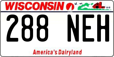 WI license plate 288NEH
