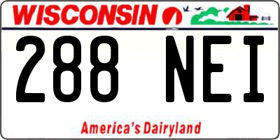 WI license plate 288NEI