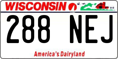 WI license plate 288NEJ