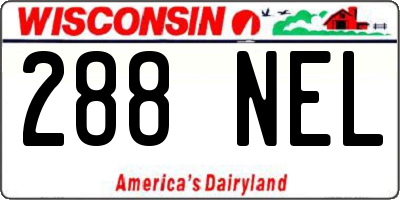 WI license plate 288NEL
