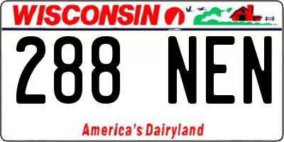 WI license plate 288NEN