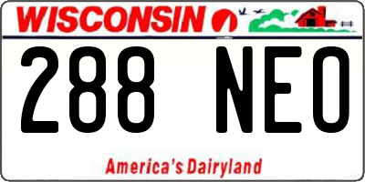 WI license plate 288NEO