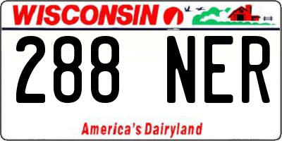WI license plate 288NER