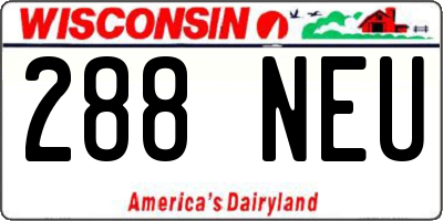 WI license plate 288NEU