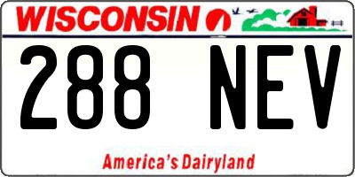 WI license plate 288NEV
