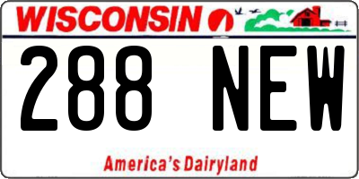 WI license plate 288NEW