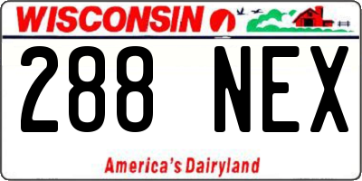 WI license plate 288NEX