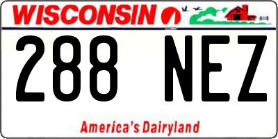 WI license plate 288NEZ