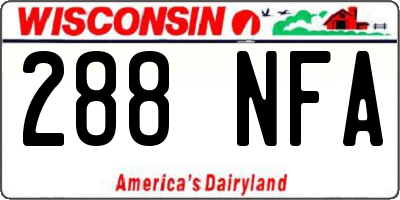 WI license plate 288NFA