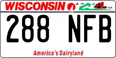 WI license plate 288NFB