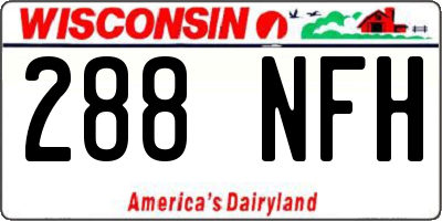 WI license plate 288NFH