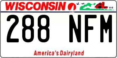 WI license plate 288NFM