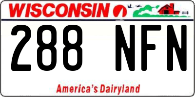 WI license plate 288NFN
