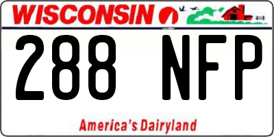 WI license plate 288NFP