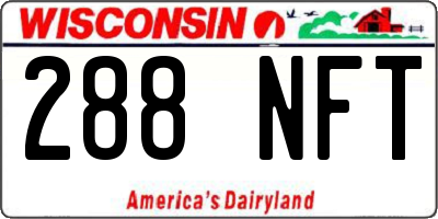 WI license plate 288NFT