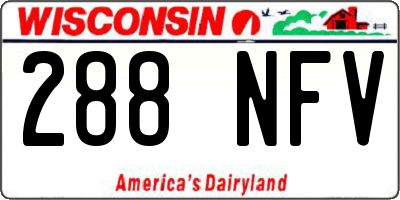 WI license plate 288NFV