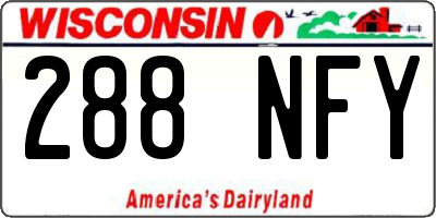 WI license plate 288NFY
