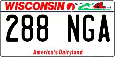 WI license plate 288NGA