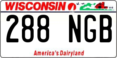 WI license plate 288NGB