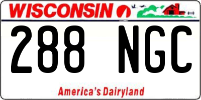 WI license plate 288NGC