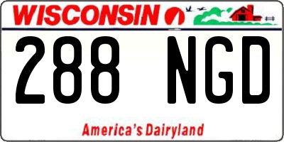 WI license plate 288NGD