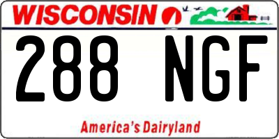 WI license plate 288NGF