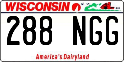 WI license plate 288NGG