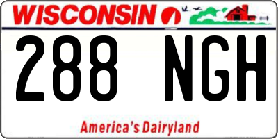 WI license plate 288NGH