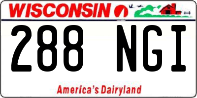 WI license plate 288NGI