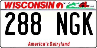 WI license plate 288NGK