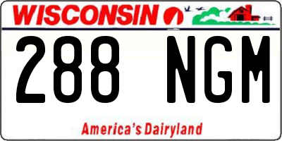 WI license plate 288NGM