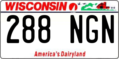 WI license plate 288NGN