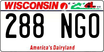 WI license plate 288NGO