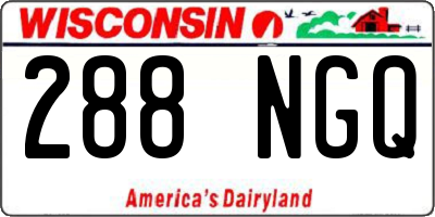 WI license plate 288NGQ