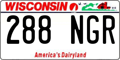 WI license plate 288NGR