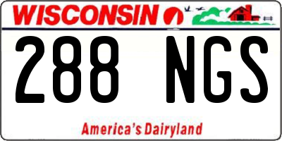 WI license plate 288NGS
