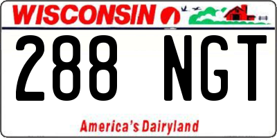 WI license plate 288NGT
