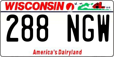 WI license plate 288NGW