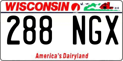 WI license plate 288NGX