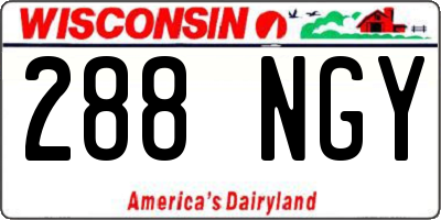 WI license plate 288NGY