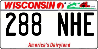 WI license plate 288NHE