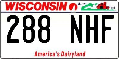 WI license plate 288NHF