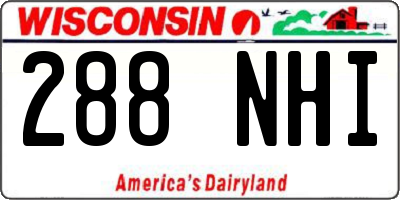 WI license plate 288NHI