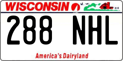 WI license plate 288NHL