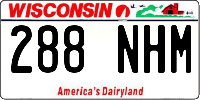 WI license plate 288NHM
